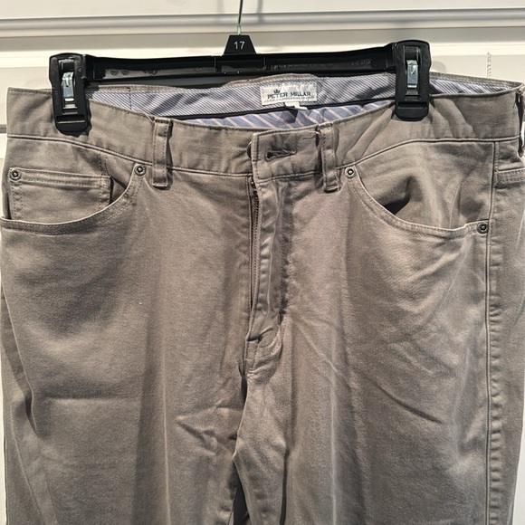 Peter Millar Crown 5 Pocket Dress Pants Grey 33x32. Very small scrape on front - Picture 2 of 5